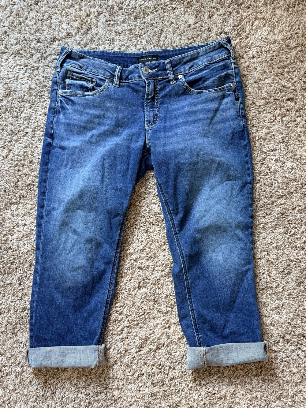 Silver Jeans Dark Blue Ankle Crop Jeans - Picture 1 of 4